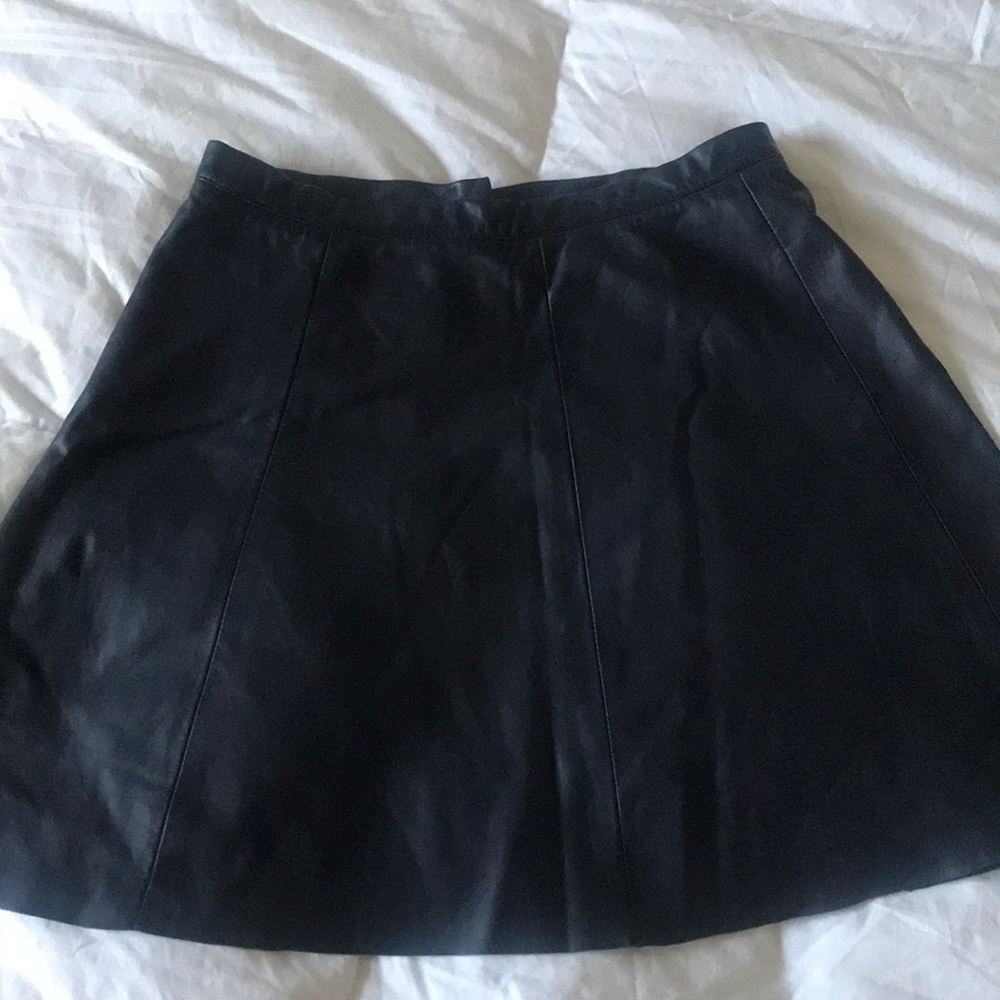 Leather mini skirt